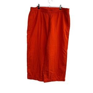 Summer brights wide leg pants Old Navy warm sunset orange cotton XL